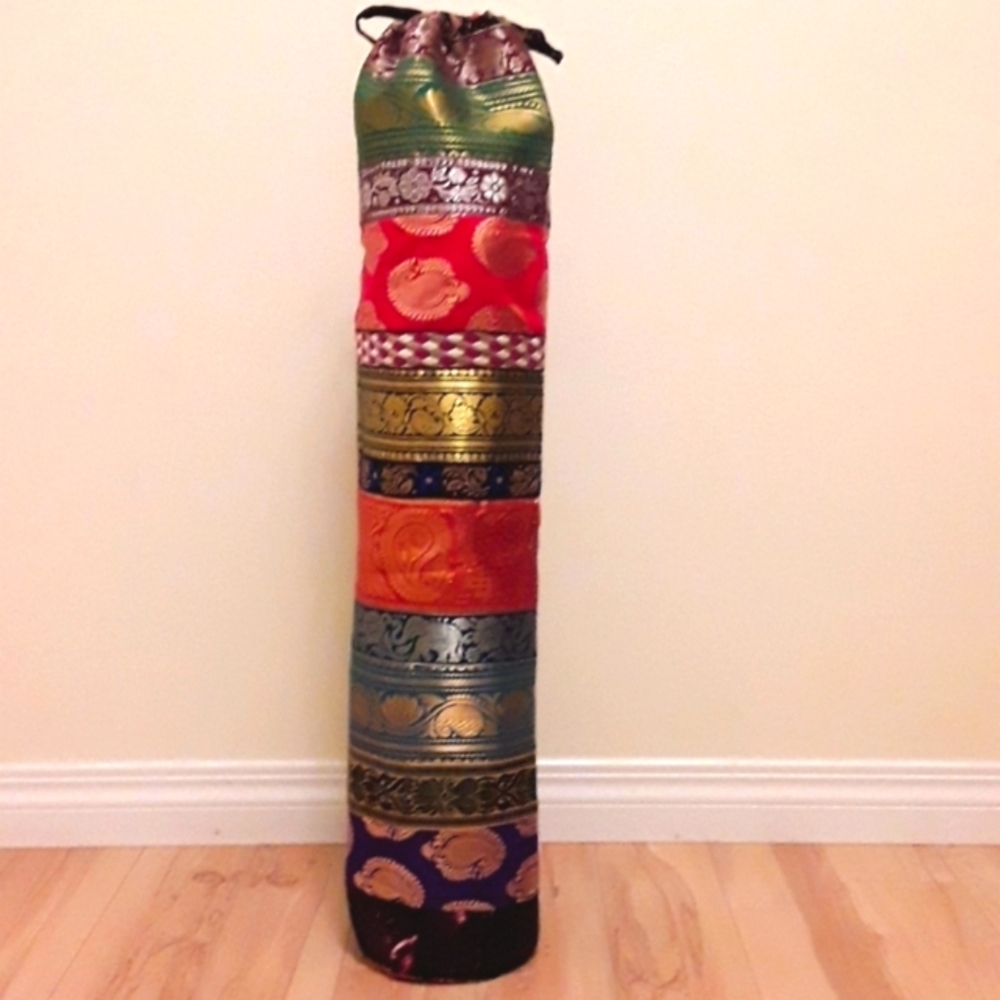 MULTI COLORS BOHO SILK YOGA MAT BAG